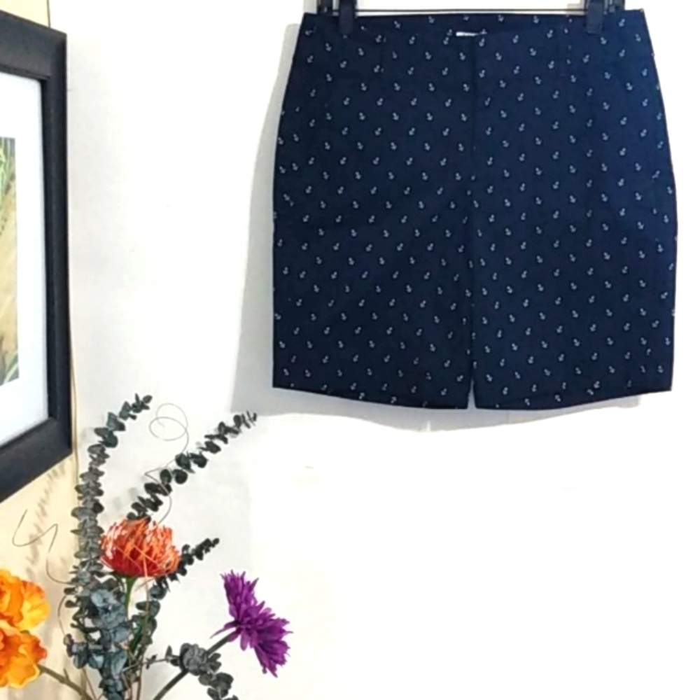 J. CREW NWT BLUE & WHITE WALKING BERMUDA HIGH WAIST BOARD BEACH SHORTS SIZE 4
